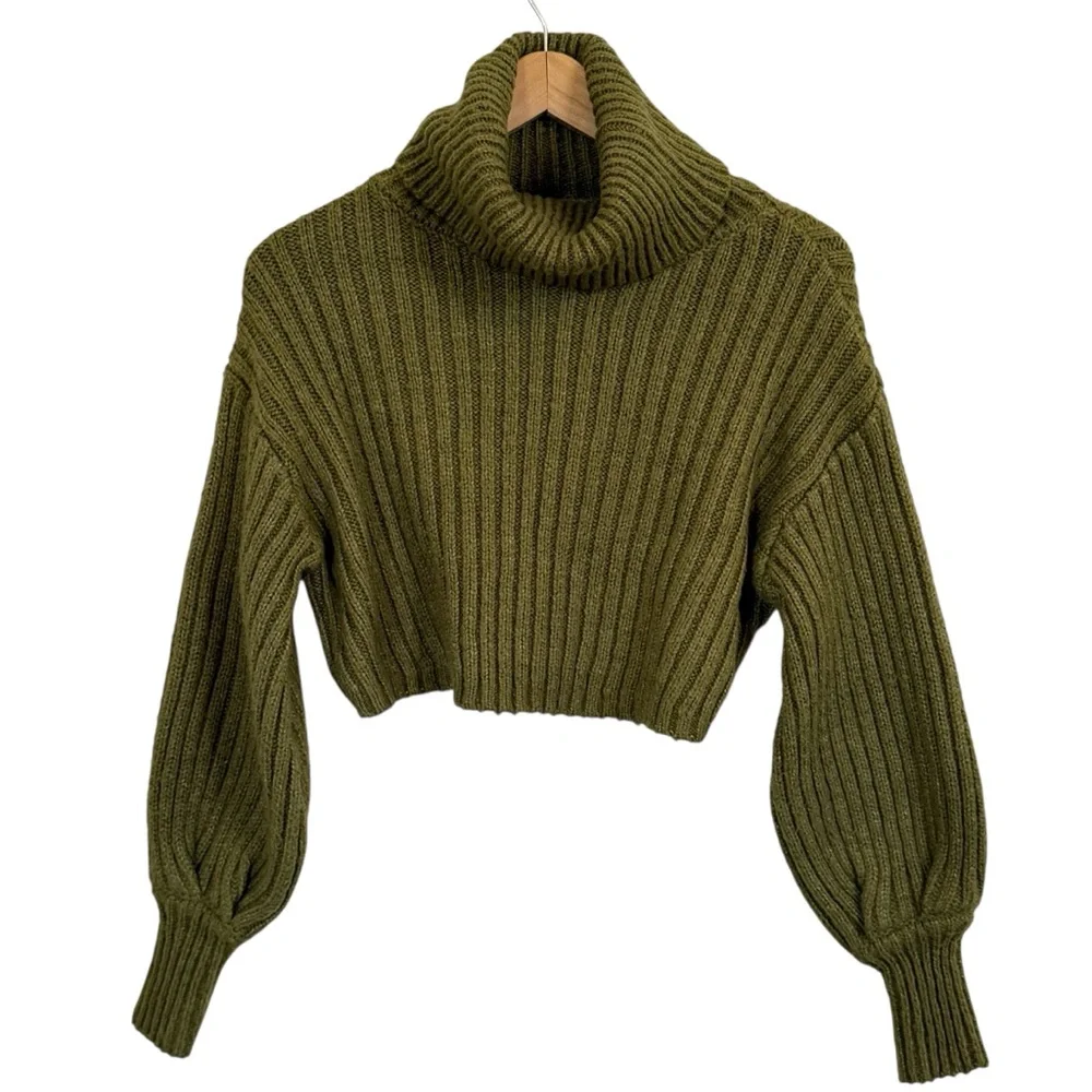 Urban Outfitters Cropped Sweater Balloon Sleeve Women’s Size XS - Picture 2 of 12